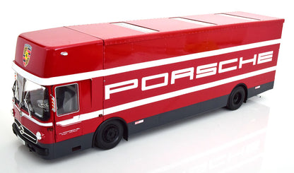 CMR Mercedes O317 Porsche Race Car Transporter Red 1:18