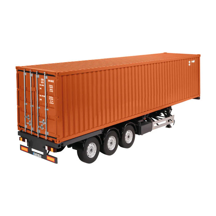 NZG Trailer with 40ft Shipping Container w/ Opening and Locking Doors Brown 1:18