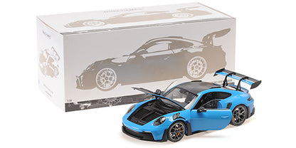 Minichamps 2022 Porsche 911 992 GT3 RS Blue w/ Weissach Package, Dark Silver Wheels  1:18 LIMITED