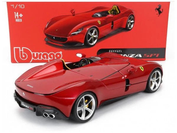 Bburago 2018 Ferrari Monza SP1 Rossa Monza Red Metallic 1:18