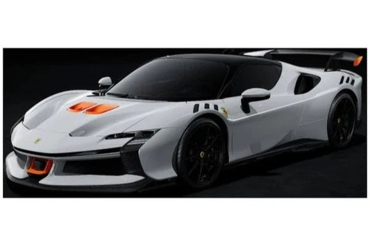 Bburago 2024 Ferrari SF90XX Stradale White with Orange Accents 1:18