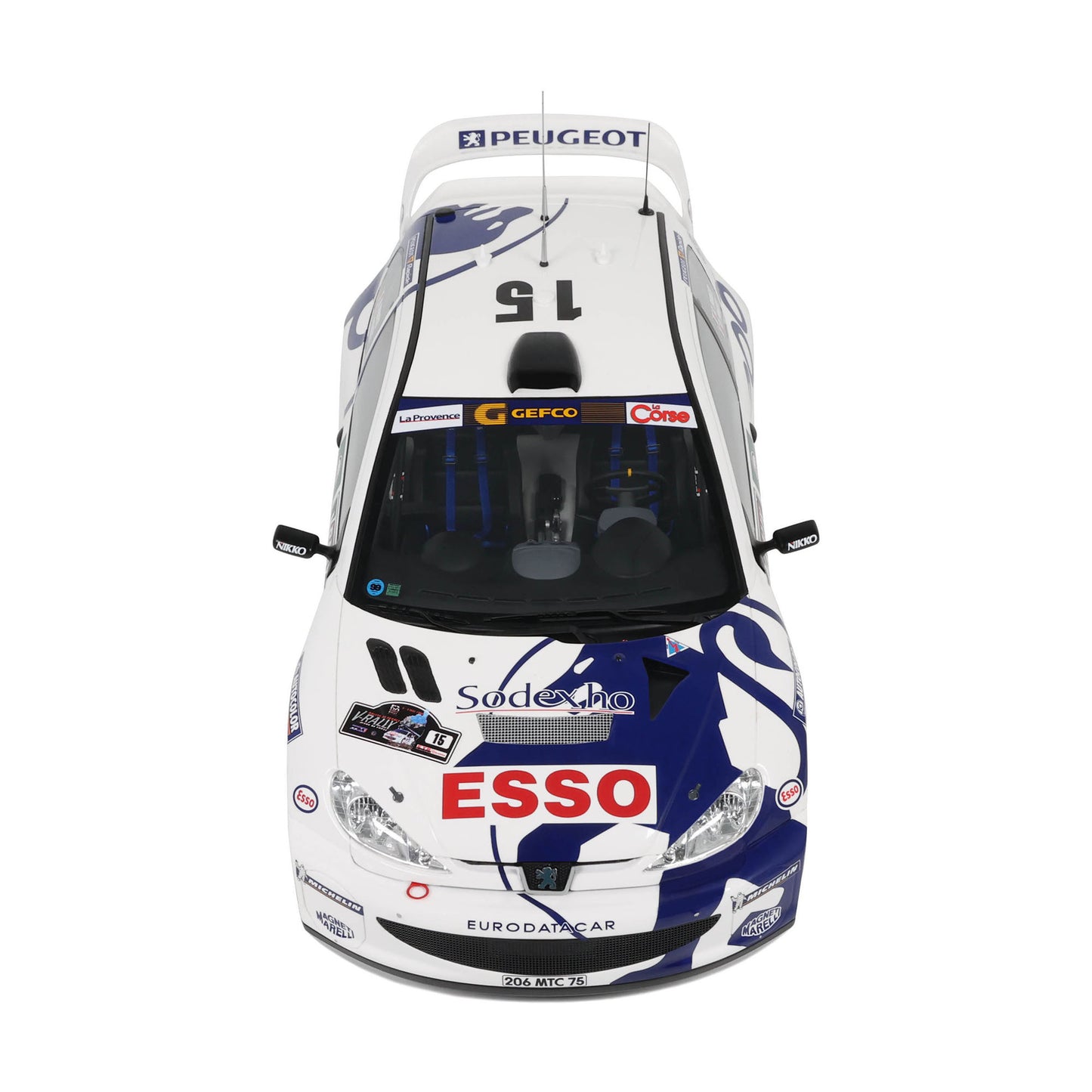 Otto 1999 Peugeot 206 WRC Tour de Corse 1999 No 15 Rally White 1:12