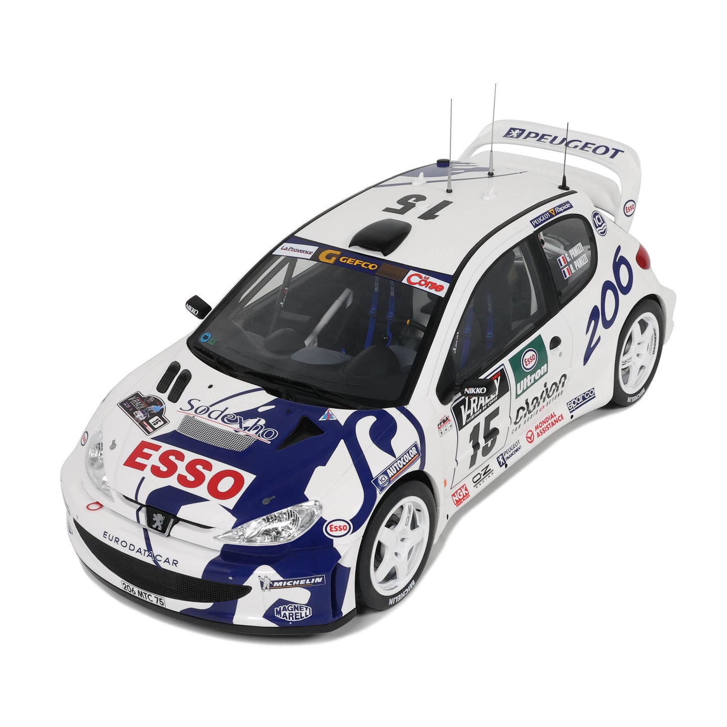 Otto 1999 Peugeot 206 WRC Tour de Corse 1999 No 15 Rally White 1:12