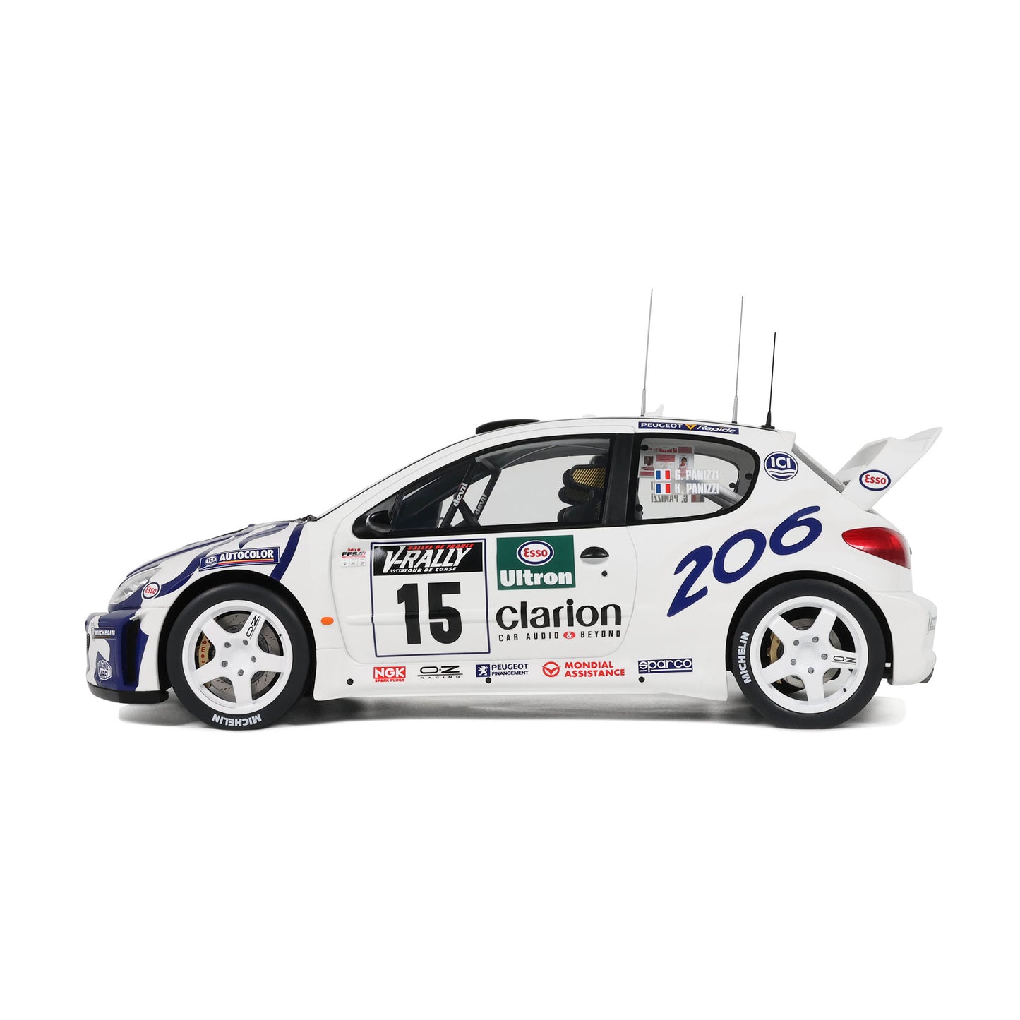 Otto 1999 Peugeot 206 WRC Tour de Corse 1999 No 15 Rally White 1:12