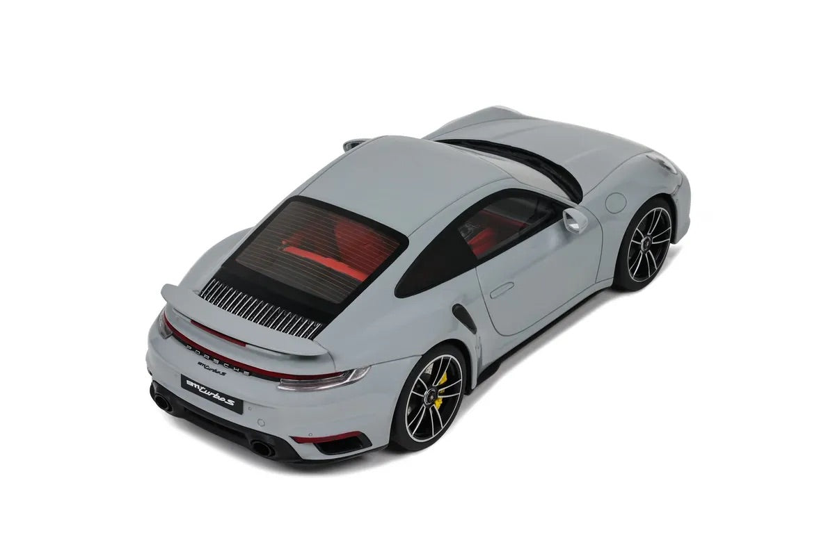 GT Spirit 2020 Porsche 911 992 Turbo S Chalk (AKA Crayon) w/ Red Interior 1:18 Resin