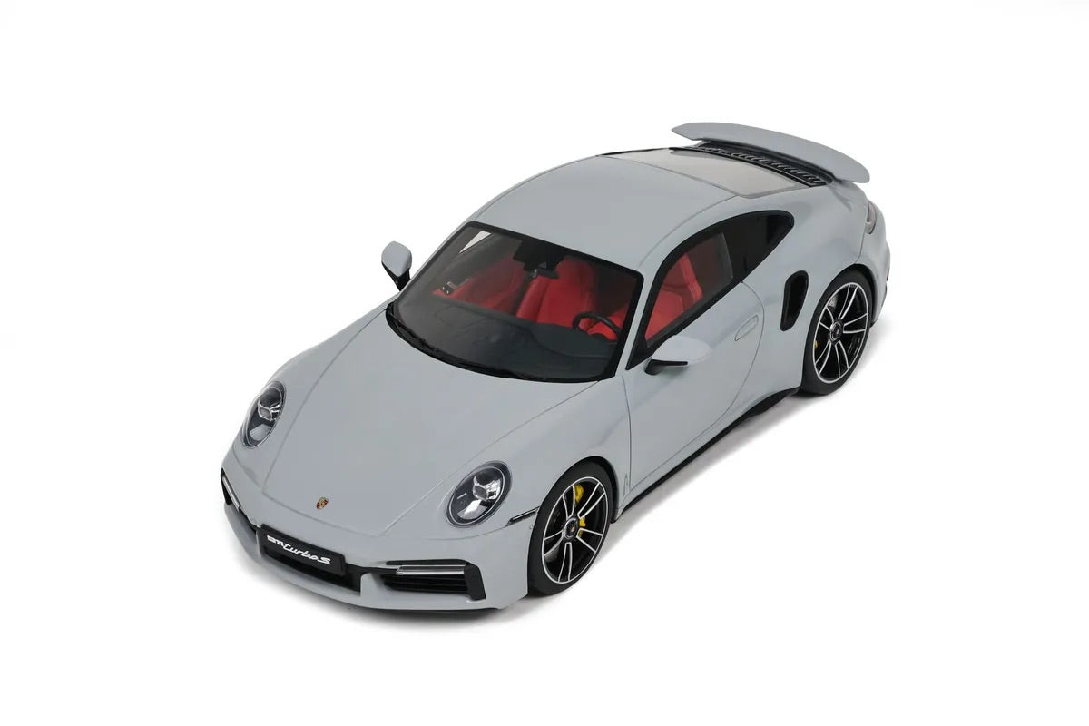 GT Spirit 2020 Porsche 911 992 Turbo S Chalk (AKA Crayon) w/ Red Interior 1:18 Resin