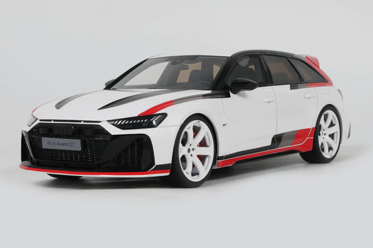 GT Spirit 2024 Audi RS6 Avant GT C8 Arkona White w/ Audisport Livery 1:18