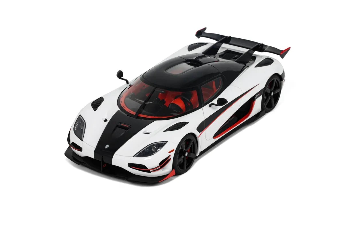 GT Spirit 2015 Koenigsegg Agera RS White Metallic w/ Black Stripes & Red Accents 1:18