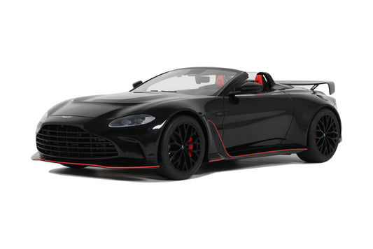 GT Spirit 2023 Aston Martin V12 Vantage Roadster Onyx Black w/ Red Trim 1:18