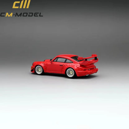 CM Model Porsche 911 964 Widebody w/ Changeable Wings and Wheels Red 1:64