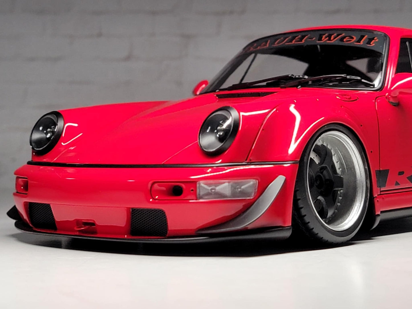 Ignition-Model Porsche 911 964 RWB Coupe Red w/ Black Wheels and Deco 1:18