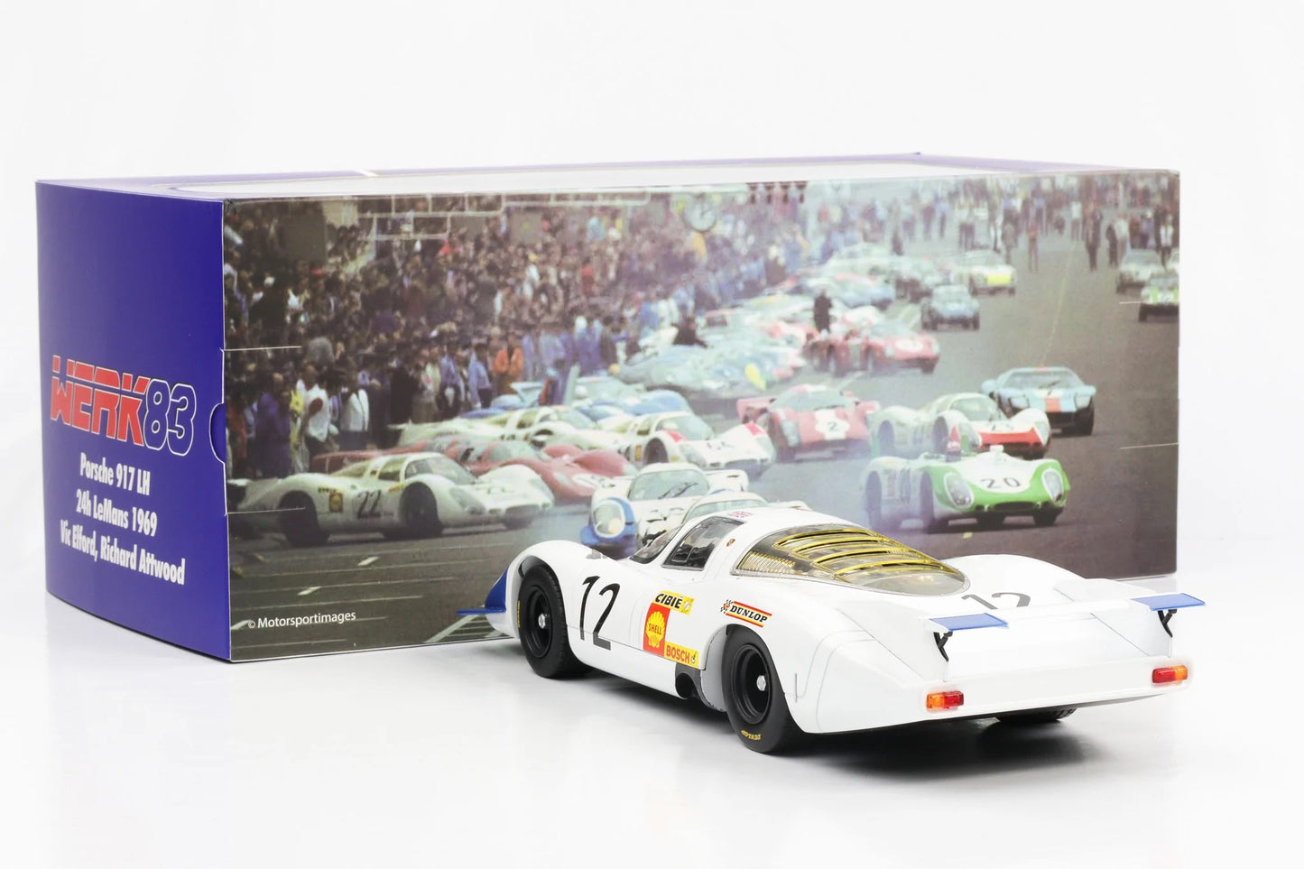 Werk83 Porsche 917 LH #12 Team Porsche System Engineering 24h LeMans 1969 Elford Attwood 1:18