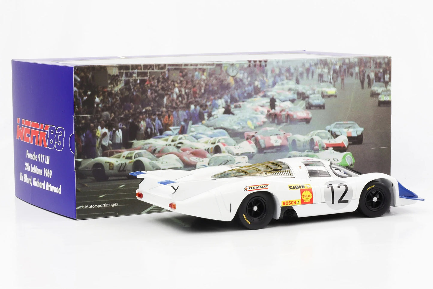 Werk83 Porsche 917 LH #12 Team Porsche System Engineering 24h LeMans 1969 Elford Attwood 1:18