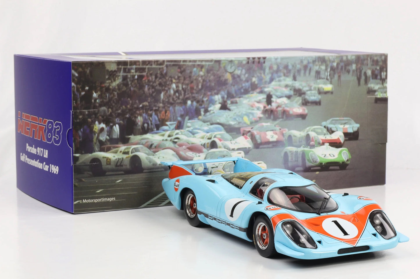 Werk83 Porsche 917 LH 4.5L #1 Team Gulf Press Version 24h LeMans 1969 1:18