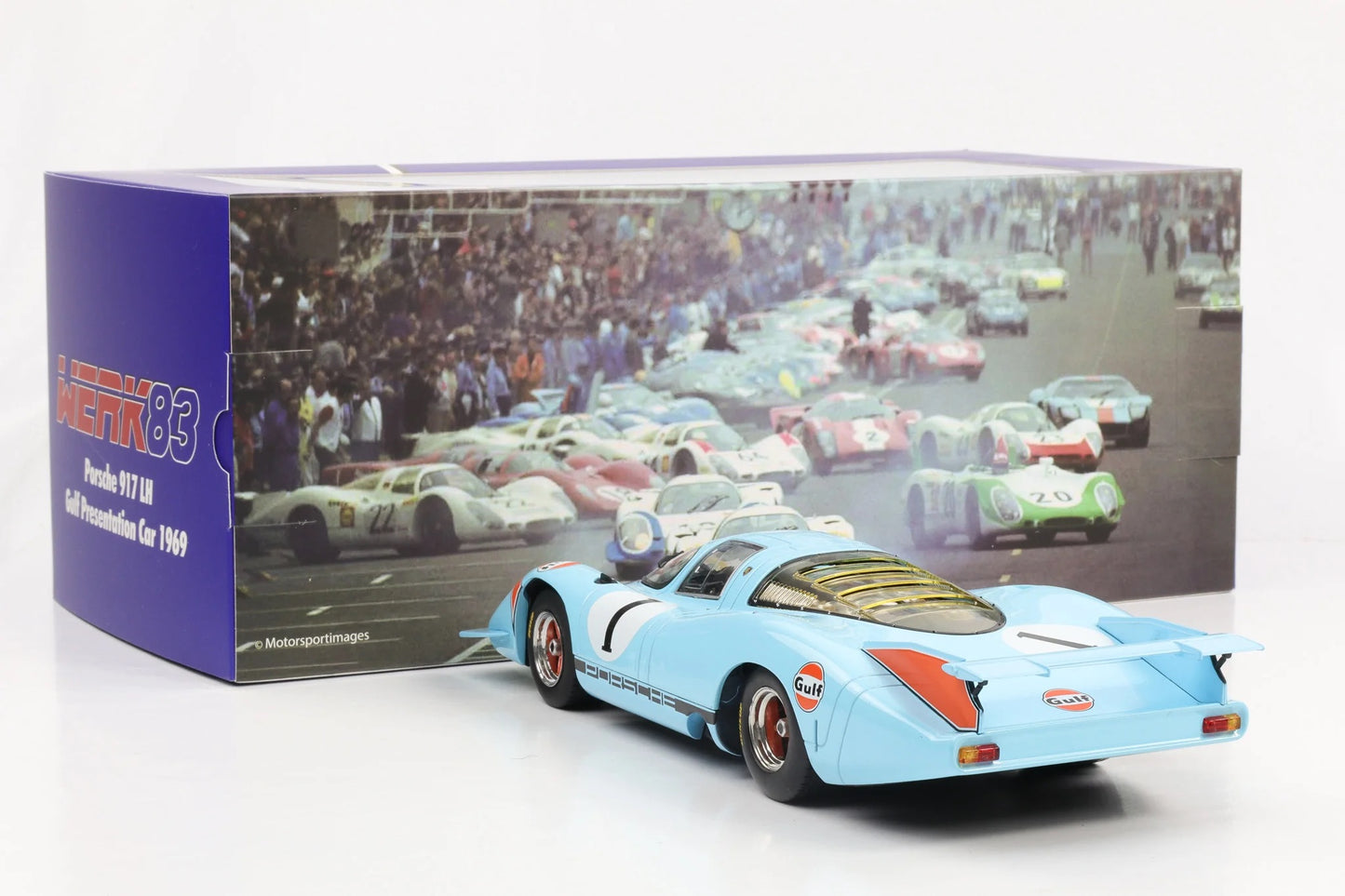 Werk83 Porsche 917 LH 4.5L #1 Team Gulf Press Version 24h LeMans 1969 1:18