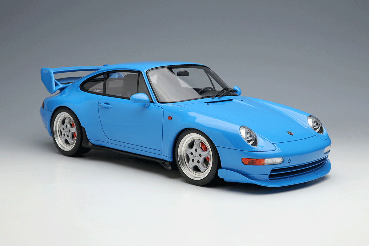 Make Up Co., Ltd / Eidolon 1995 Porsche 911 993 Carrera RS (Japan Version) Riviera Blue WITH DISPLAY 1:18