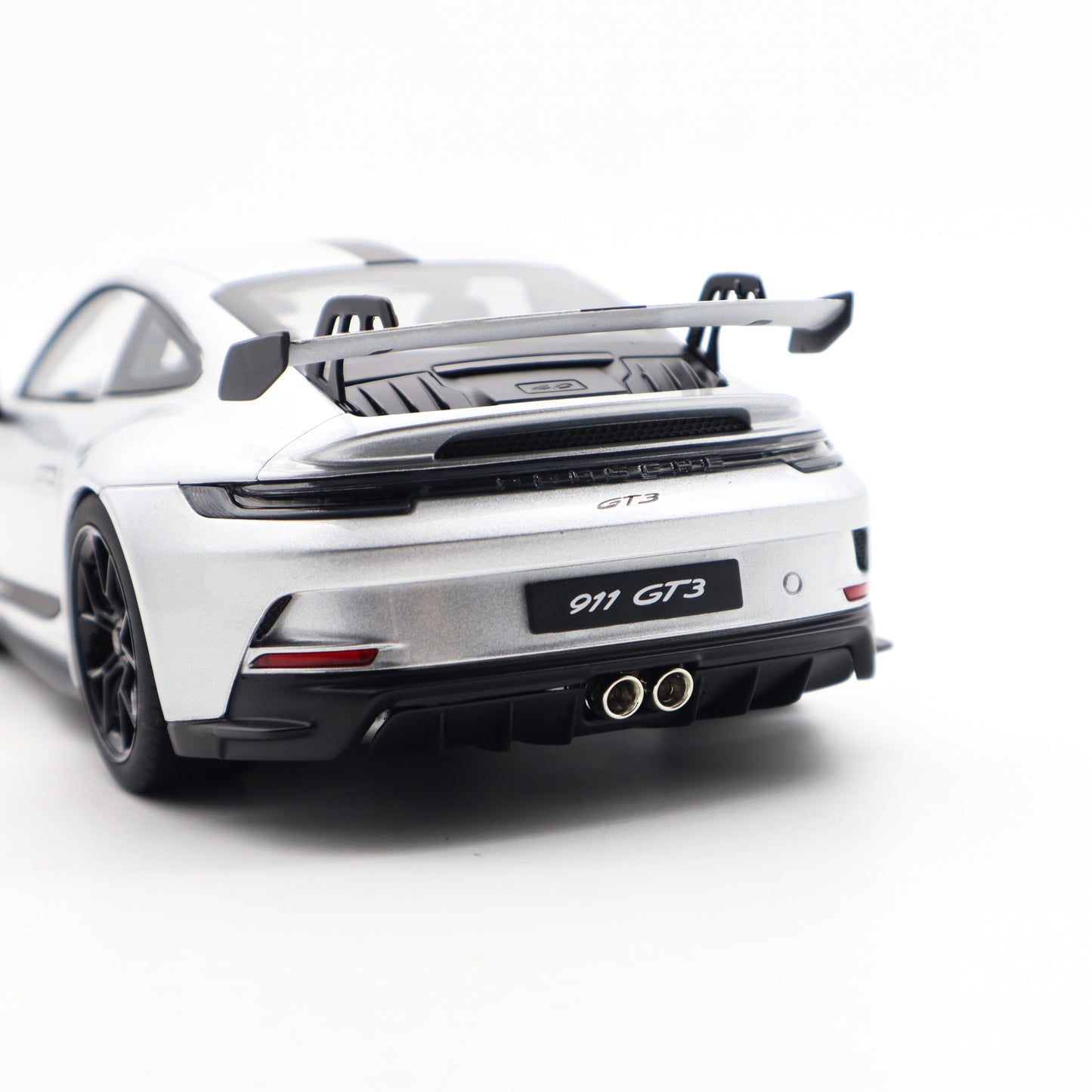 Norev Porsche 911 992 GT3 GT Silver Metallic w/ Black Stripe 1:18