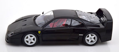 KK Scale 1987 Ferrari F40 Ferrari Black w/ Red Interior 1:18