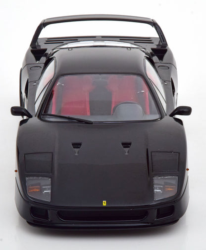 KK Scale 1987 Ferrari F40 Ferrari Black w/ Red Interior 1:18