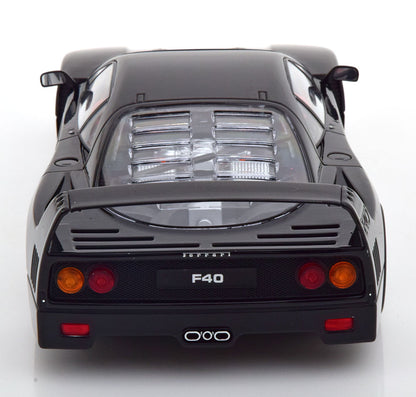 KK Scale 1987 Ferrari F40 Ferrari Black w/ Red Interior 1:18