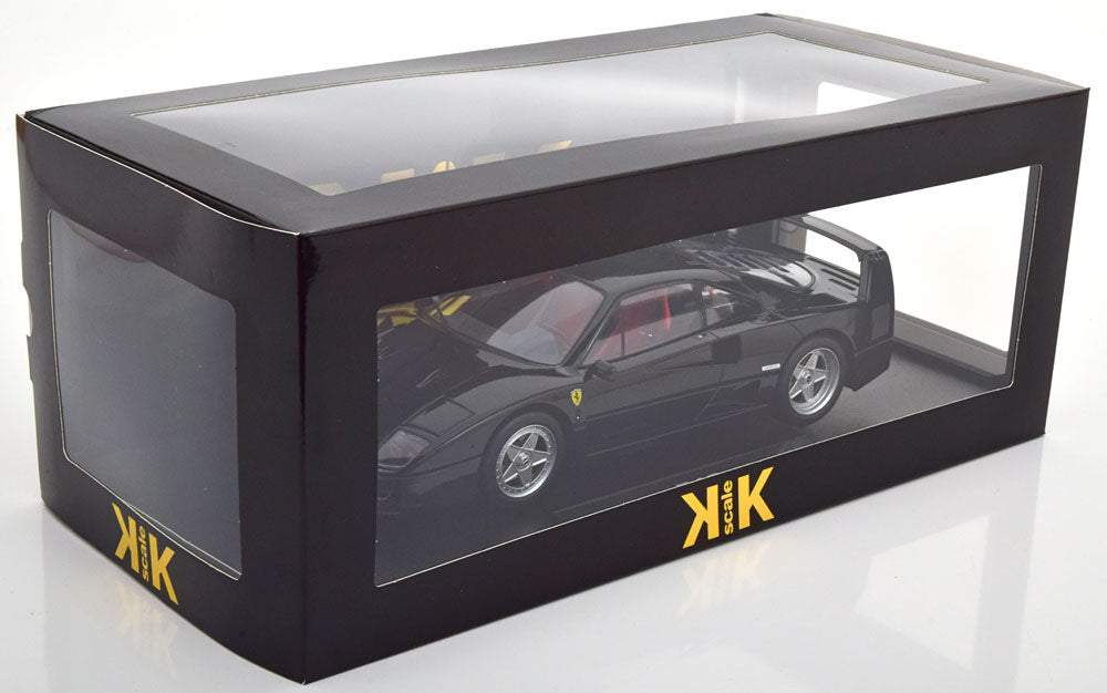 KK Scale 1987 Ferrari F40 Ferrari Black w/ Red Interior 1:18