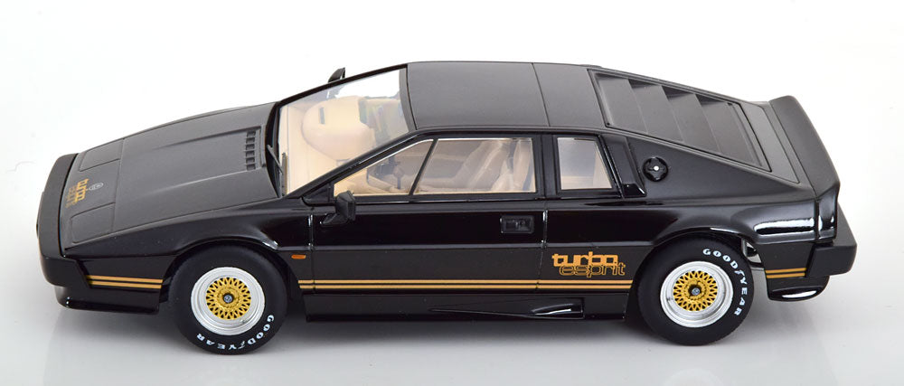 KK Scale 1981 Lotus Esprit Turbo Black w/ Gold Deco 1:18