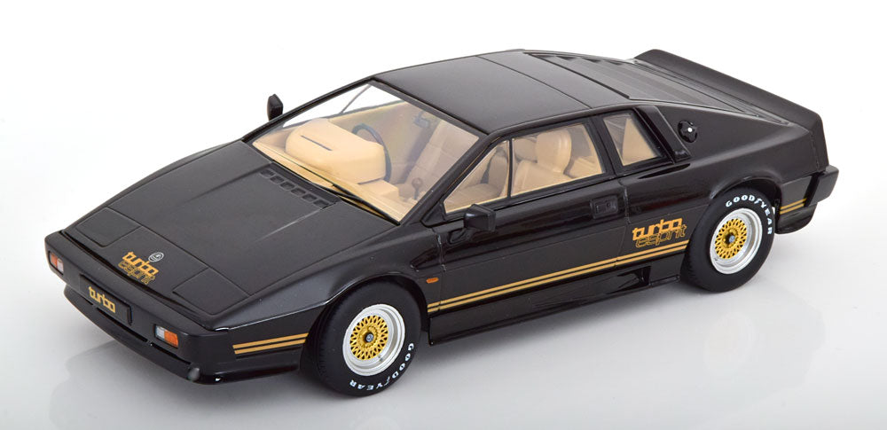 KK Scale 1981 Lotus Esprit Turbo Black w/ Gold Deco 1:18