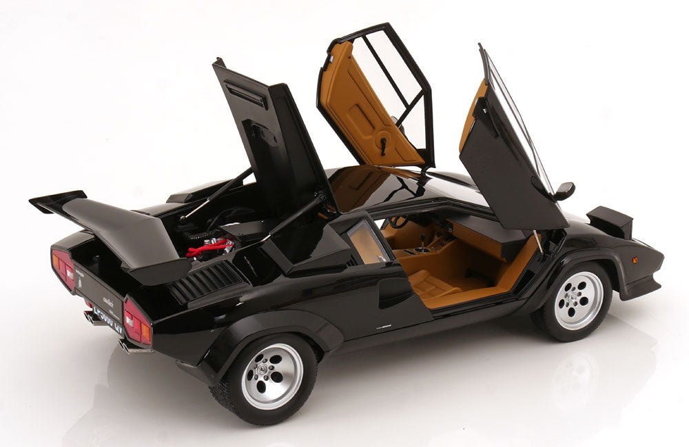 KK Scale 1985 Lamborghini Countach LP 5000S QV Black 1:12