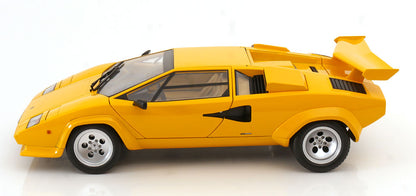 KK Scale 1985 Lamborghini Countach LP 5000S QV Yellow 1:12