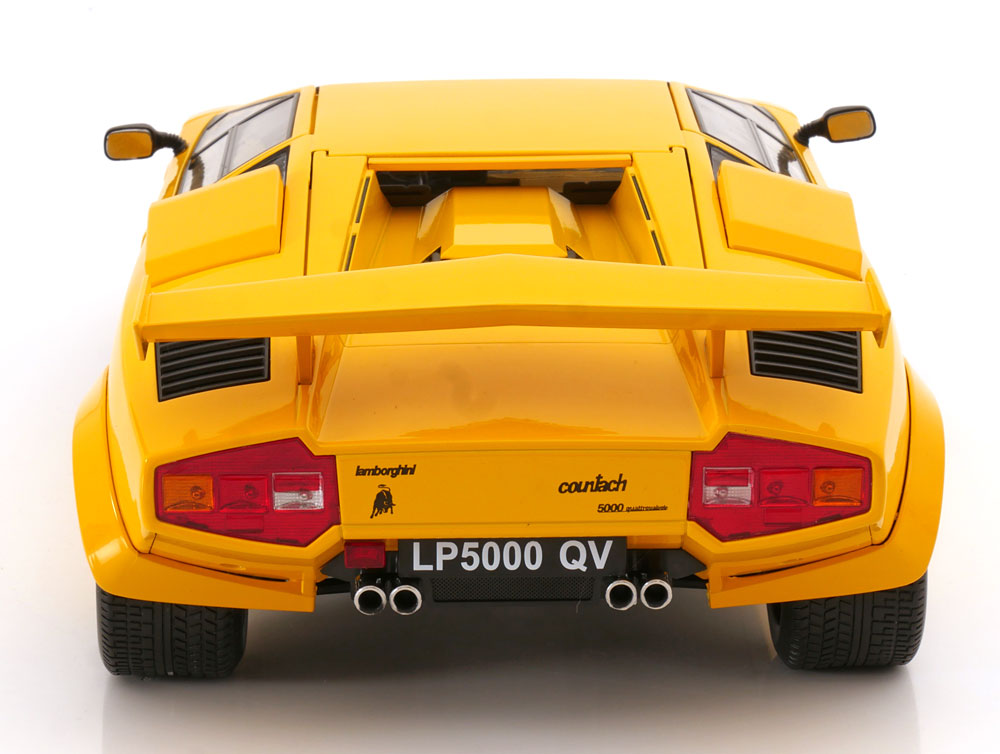 KK Scale 1985 Lamborghini Countach LP 5000S QV Yellow 1:12