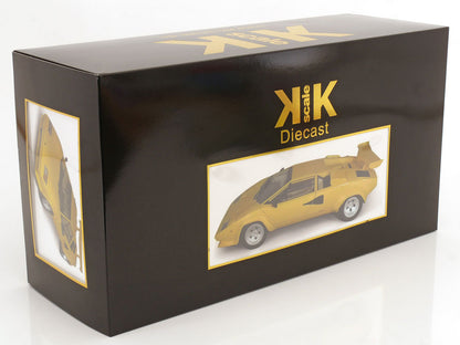 KK Scale 1985 Lamborghini Countach LP 5000S QV Yellow 1:12