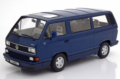 KK Scale 1992 Volkswagen T3 Multivan Minibus (Last Edition) Dark Blue Metallic 1:18