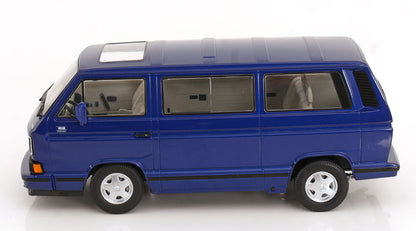 KK Scale 1992 Volkswagen T3 Multivan Minibus (Last Edition) Dark Blue Metallic 1:18