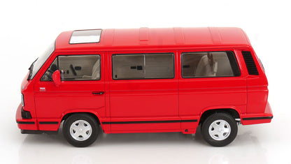 KK Scale 1992 Volkswagen T3 Multivan Minibus (Last Edition) Red 1:18