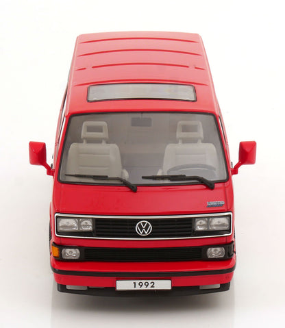 KK Scale 1992 Volkswagen T3 Multivan Minibus (Last Edition) Red 1:18