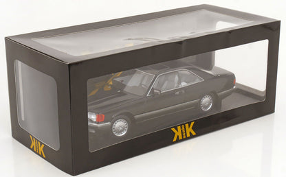 KK Scale 1985 Mercedes-Benz S Class 500SEC (C126) Coupe Black and Grey 1:18