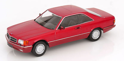 KK Scale 1985 Mercedes-Benz S Class 500SEC (C126) Coupe Red Metallic 1:18