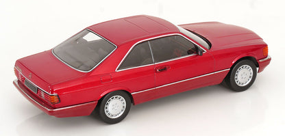 KK Scale 1985 Mercedes-Benz S Class 500SEC (C126) Coupe Red Metallic 1:18