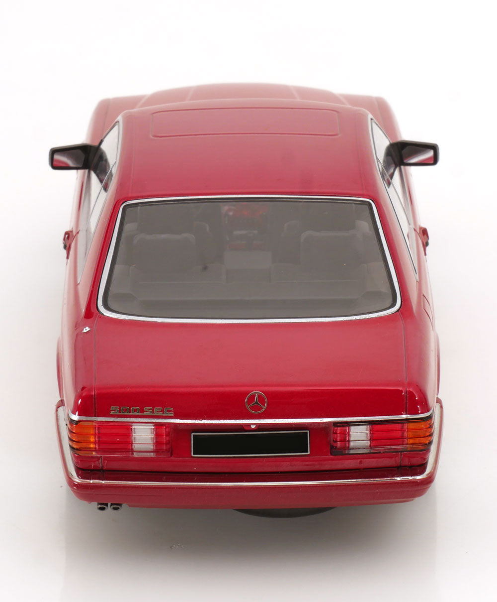 KK Scale 1985 Mercedes-Benz S Class 500SEC (C126) Coupe Red Metallic 1:18