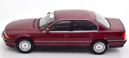 KK-Scale 1994 BMW 740i (e38) Sedan Dark Red Metallic 1:18