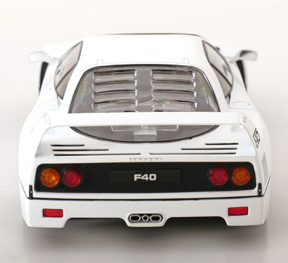 KK Scale 1987 Ferrari F40 Brunei White w/ Black Wheels 1:18