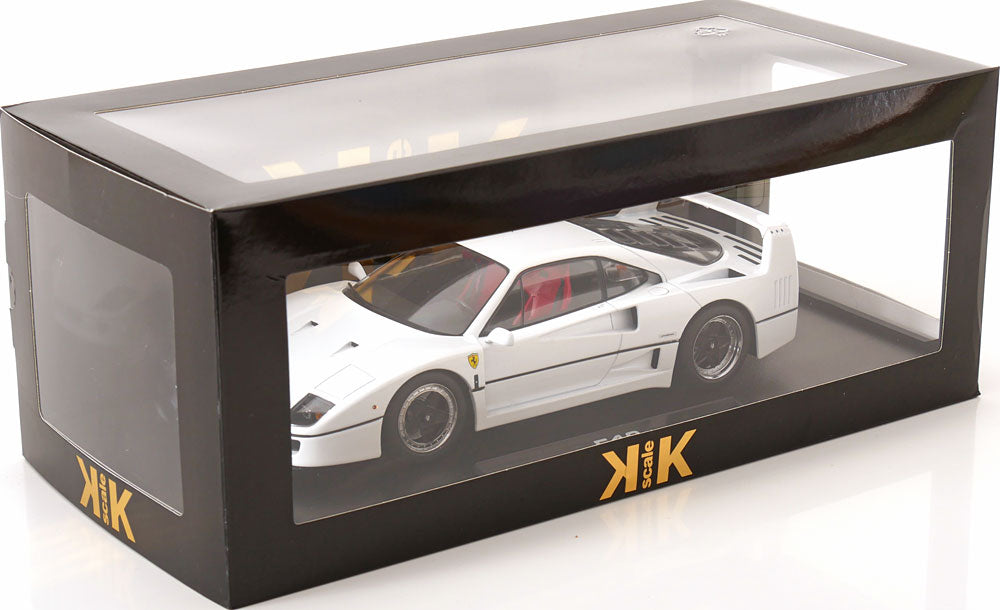 KK Scale 1987 Ferrari F40 Brunei White w/ Black Wheels 1:18