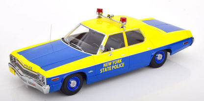 KK Scale 1974 Dodge Monaco New York State Police Cruiser 2-Tone Yellow and Blue 1:18