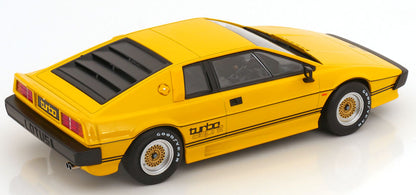 KK Scale 1981 Lotus Esprit Turbo Yellow w/ Black Deco 1:18