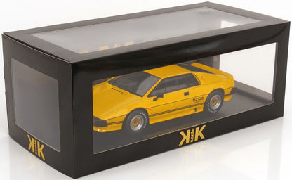 KK Scale 1981 Lotus Esprit Turbo Yellow w/ Black Deco 1:18