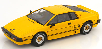 KK Scale 1981 Lotus Esprit Turbo Yellow w/ Black Deco 1:18