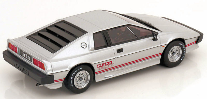 KK Scale 1981 Lotus Esprit Turbo Silver w/ Red Deco 1:18