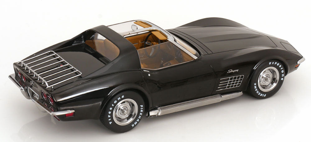 KK Scale 1972 Chevy Corvette C3 Stingray Black (w/ Removable T-Tops) 1:18