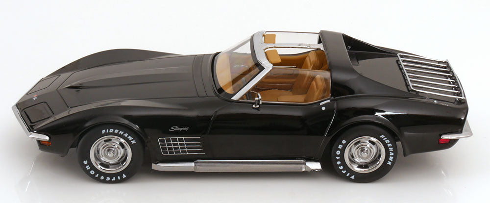 KK Scale 1972 Chevy Corvette C3 Stingray Black (w/ Removable T-Tops) 1:18