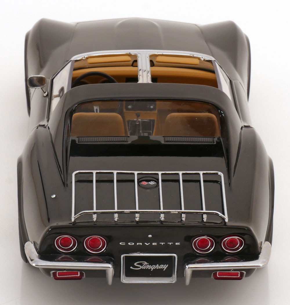 KK Scale 1972 Chevy Corvette C3 Stingray Black (w/ Removable T-Tops) 1:18